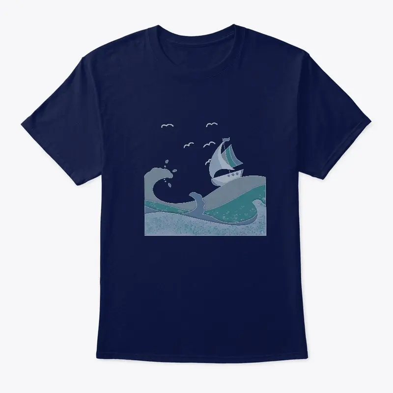 Sail Ho1 Sailing waves tee-shirt